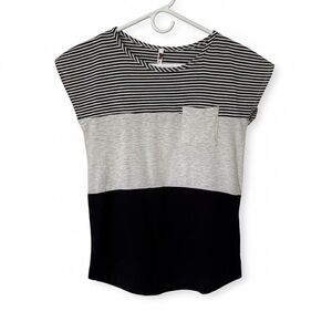 POOF - Women’s Banded B&W Top - Small